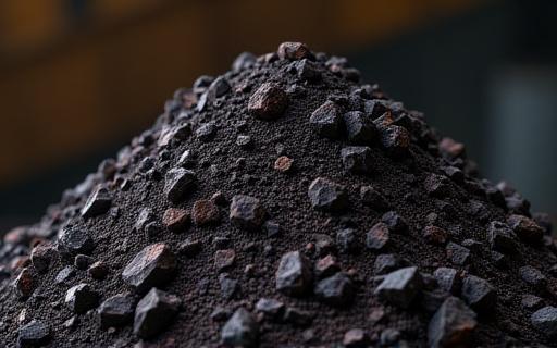 Hög med svensk järnmalm.